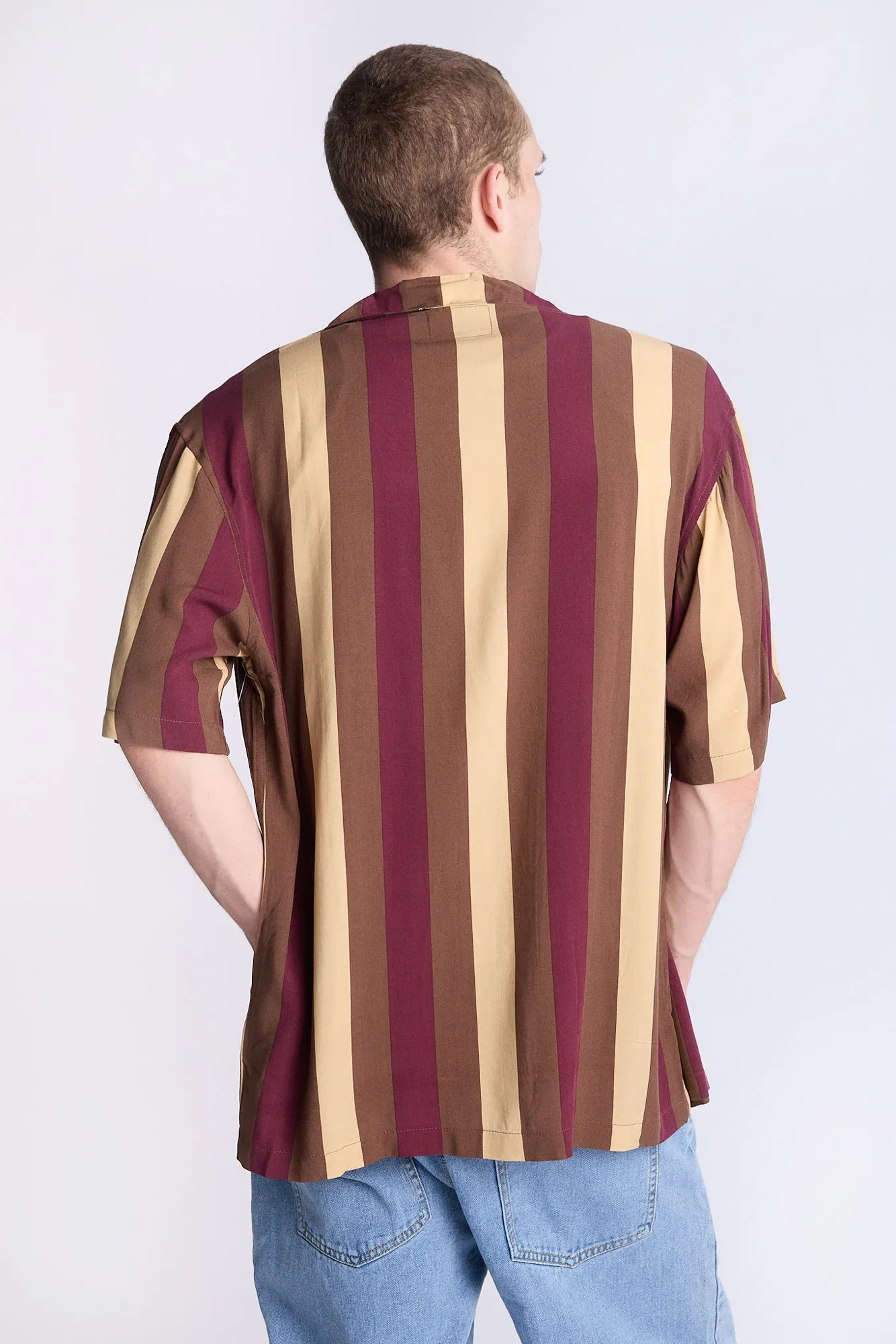 Arsenic Mens Striped Button-Up