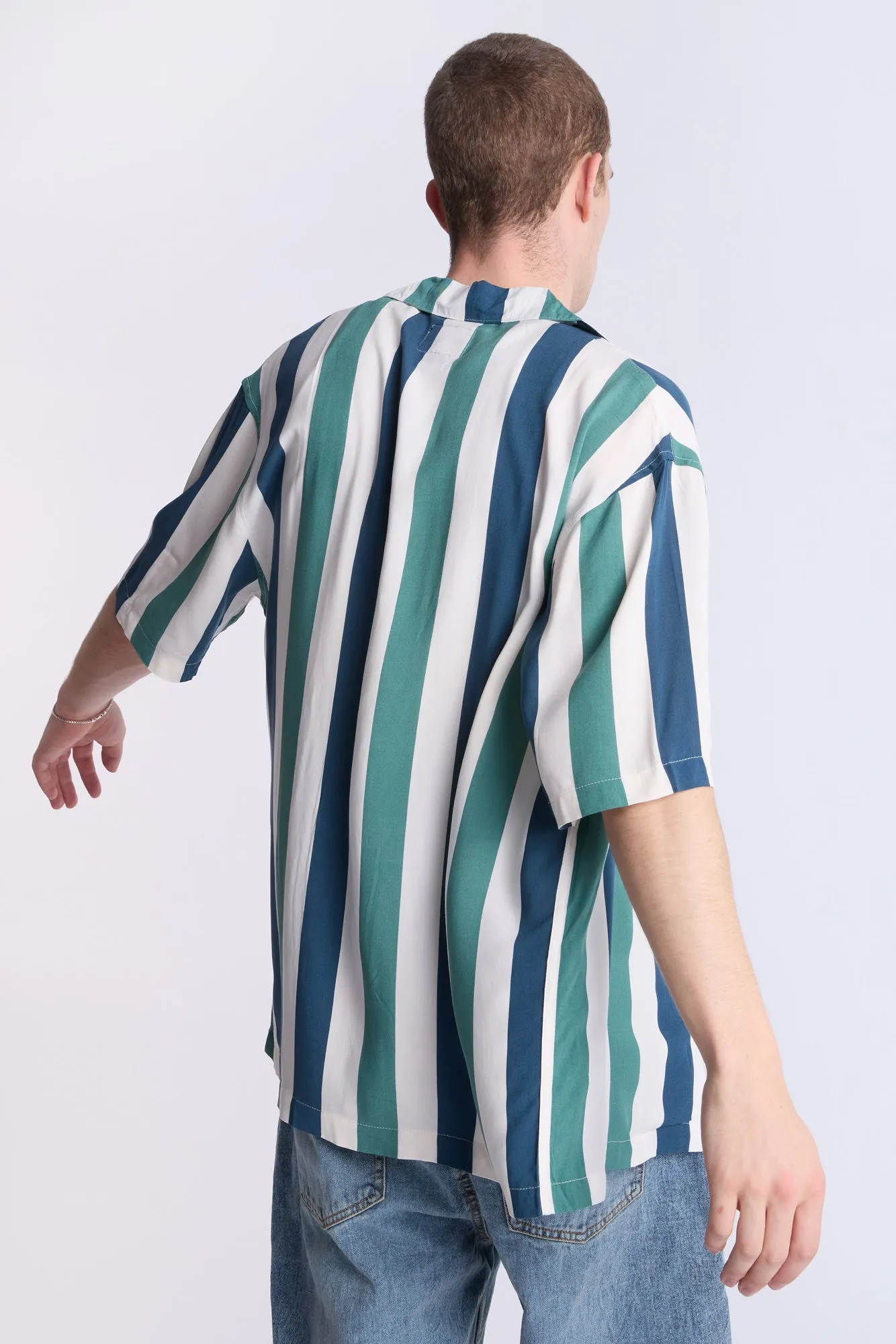 Arsenic Mens Striped Button-Up