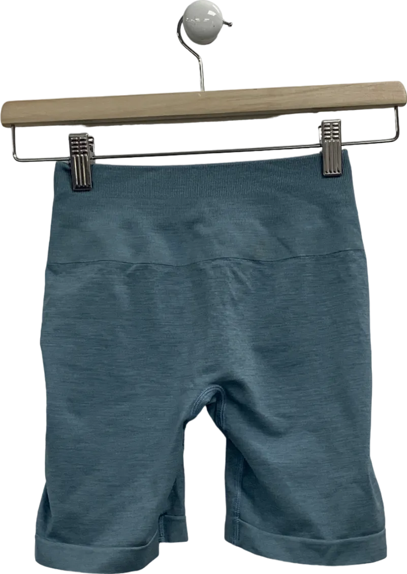 Bo Tee Blue High Waisted Define Luxe Gym Shorts UK XS