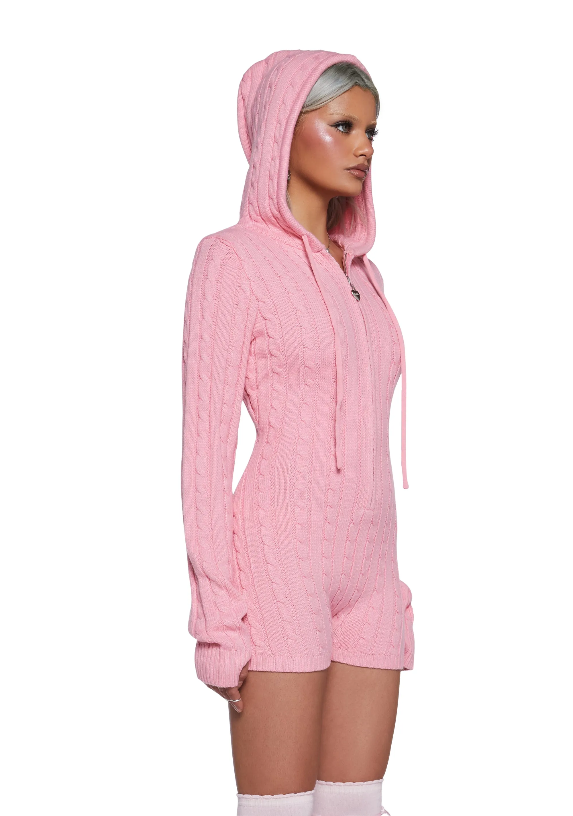 Cozy Bliss Cable Knit Romper