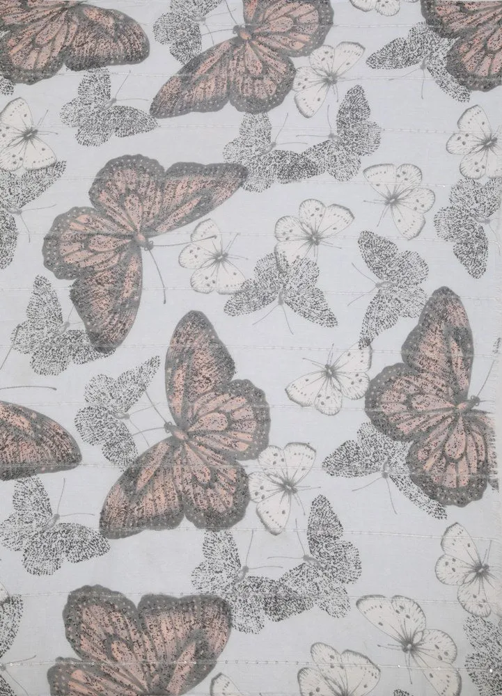 FabSeasons Blue Viscose Butterfly Printed Soft & Stylish Scarf