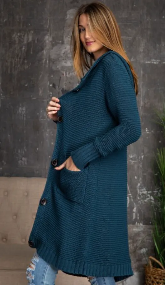 Faded Teal Cozy Cardigan