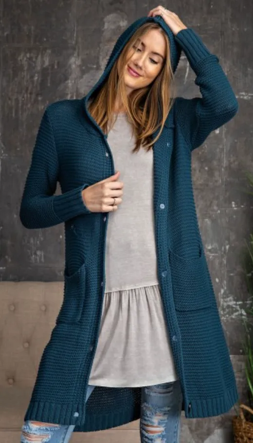 Faded Teal Cozy Cardigan