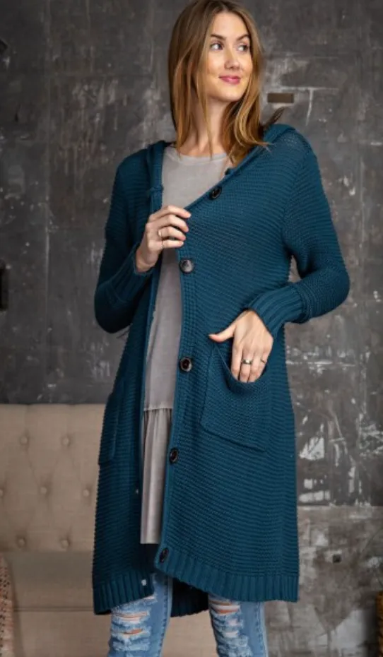 Faded Teal Cozy Cardigan