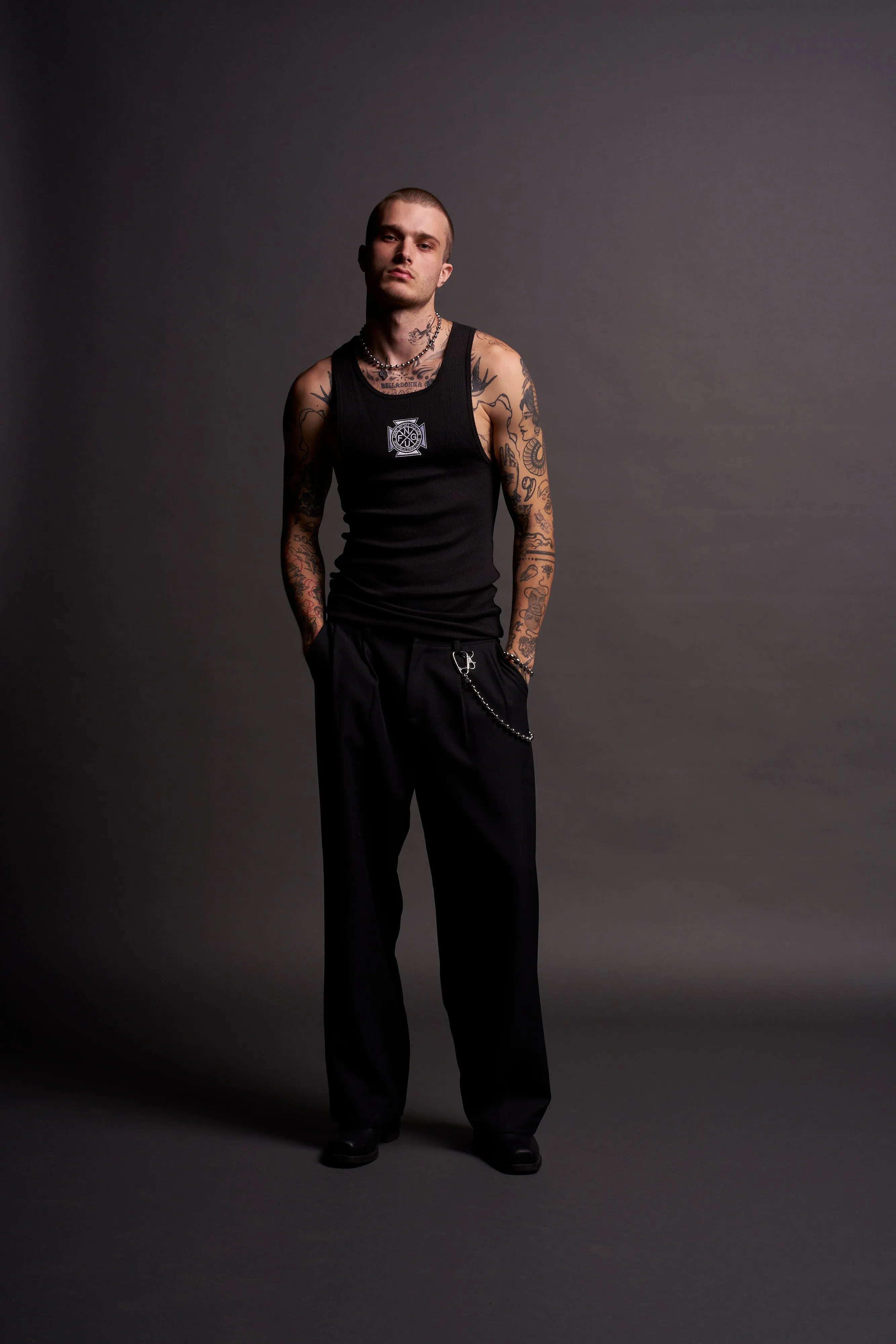 Iron Cross "Ribbed" Tank in Black