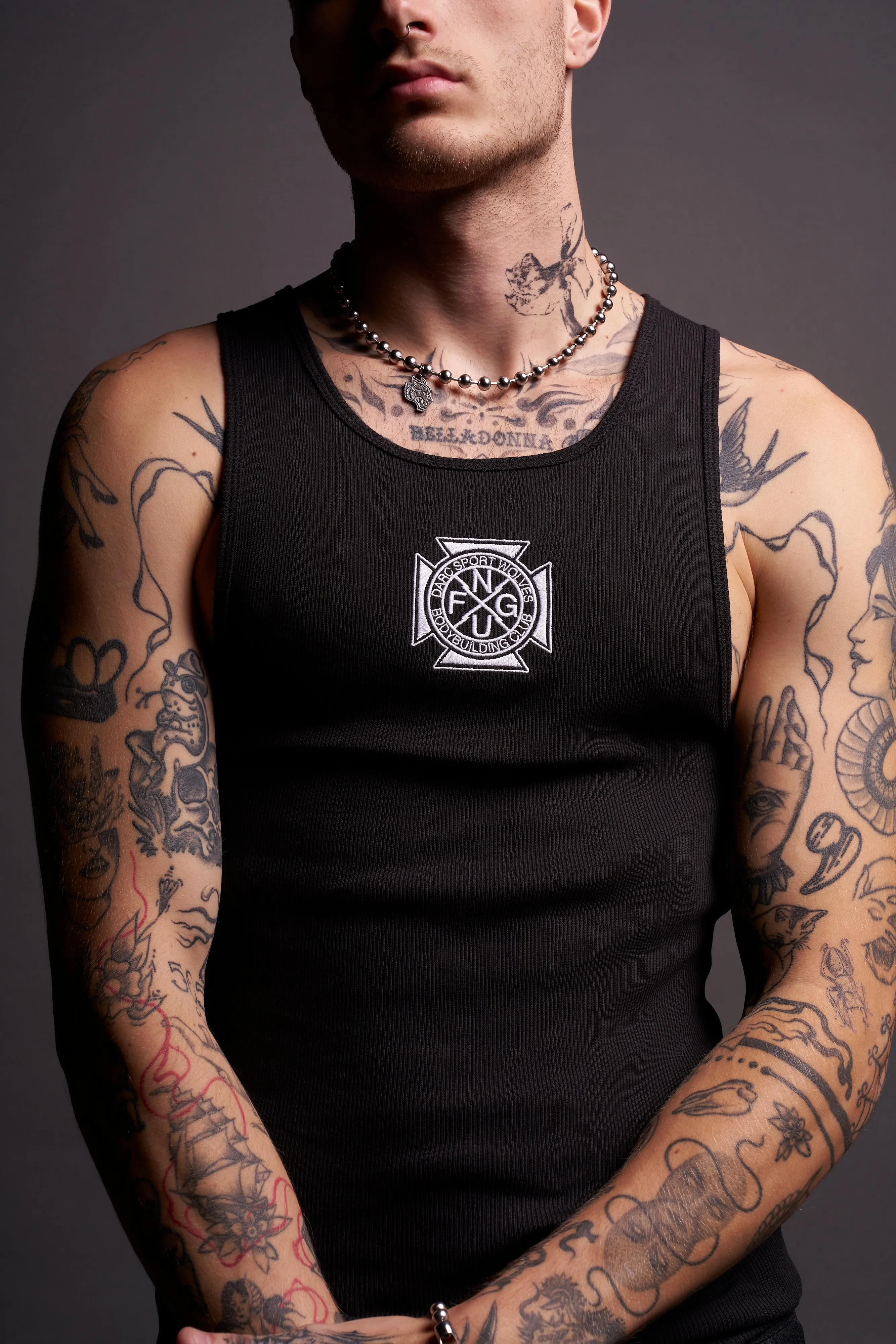 Iron Cross "Ribbed" Tank in Black