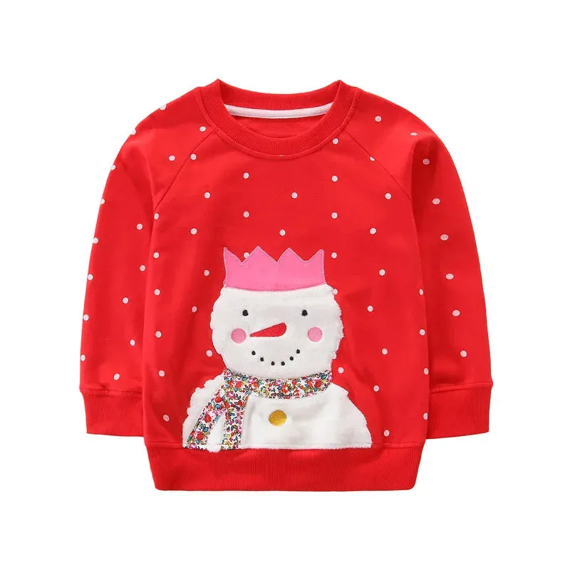 Kids Girls Boys Christmas Theme Print Sweatshirts