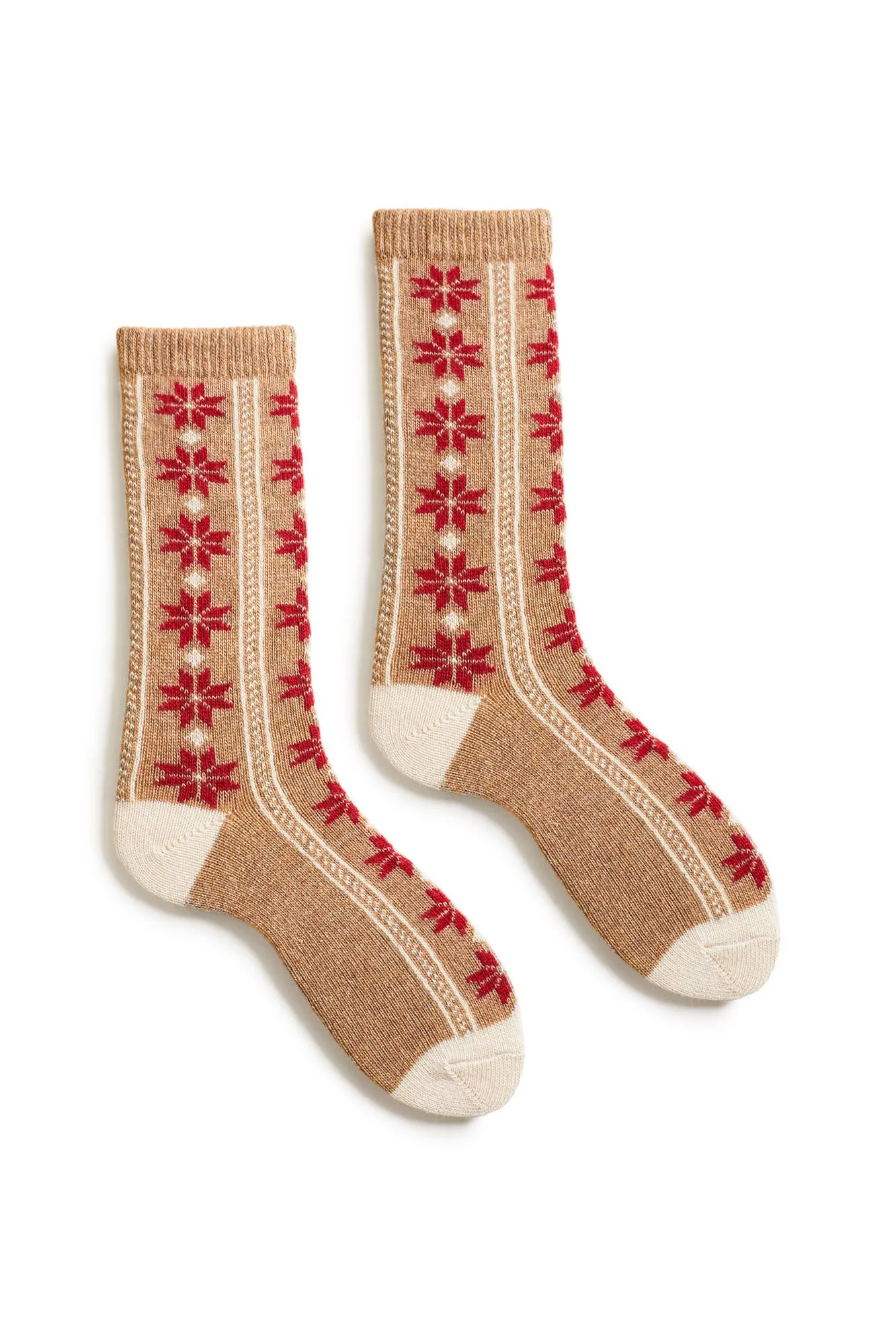 Lisa b. Womens Poinsettia Crew Socks