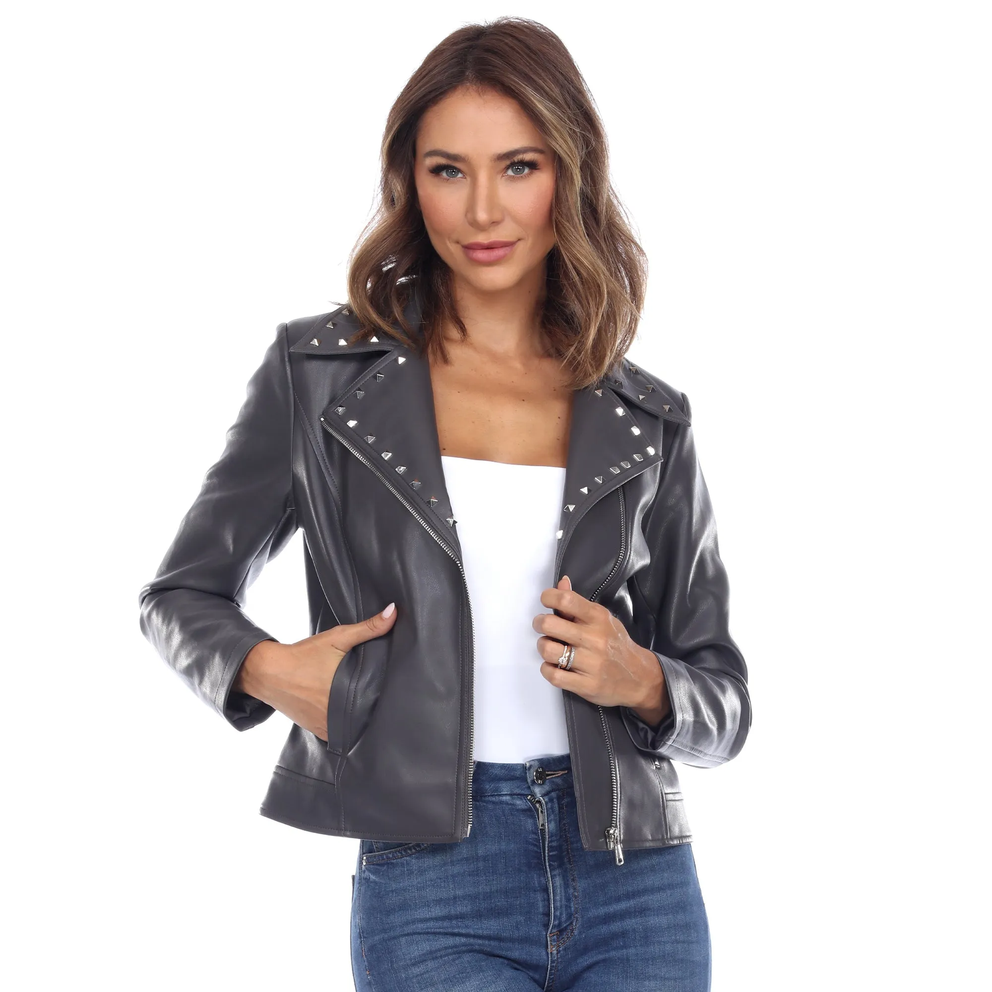 PU Faux Leather Jacket