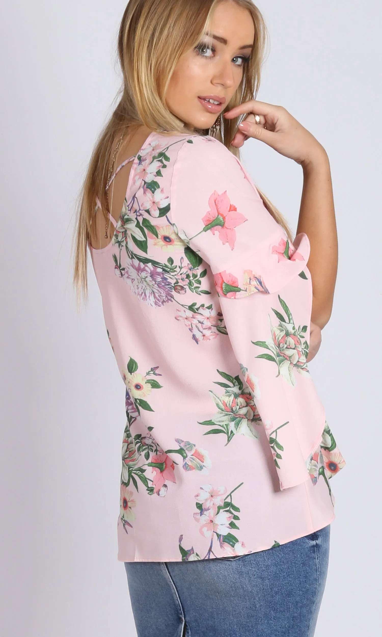 RC0634-6TE Baby Pink Floral Blouse (Pack)
