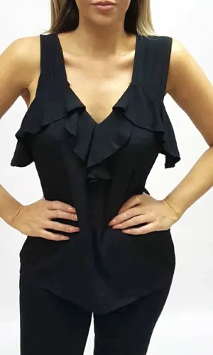 RC0639SS Ruffle Front Sleeveless Top (Pack) On Sale