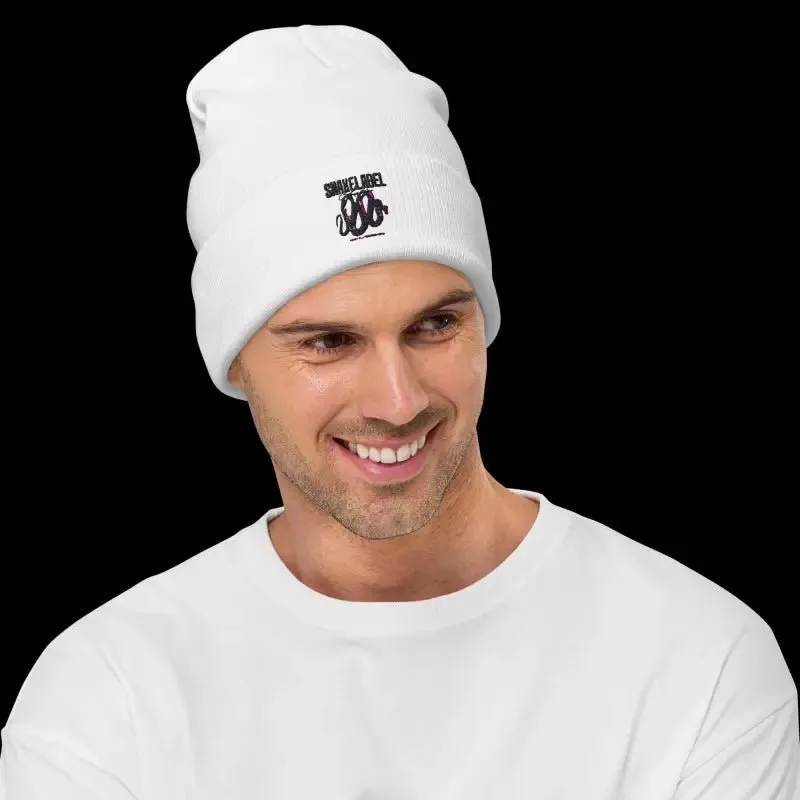 Snake Embroidered Beanie with Breathable Cotton Blend & Snug Fit