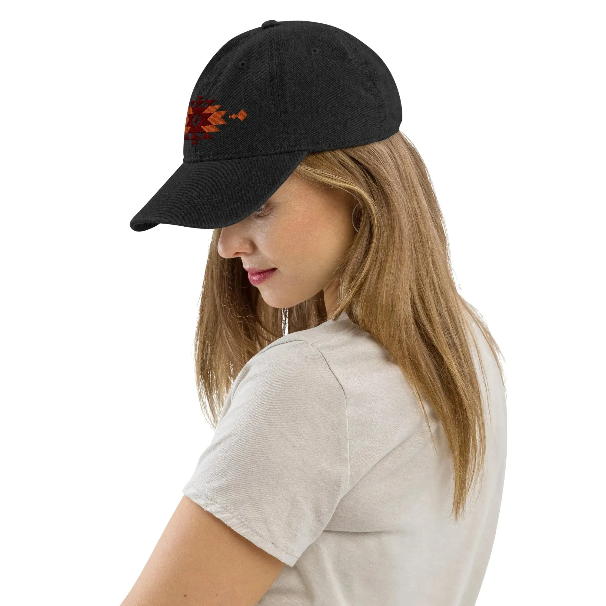 Southwestern Embroidered Denim Dad Hat