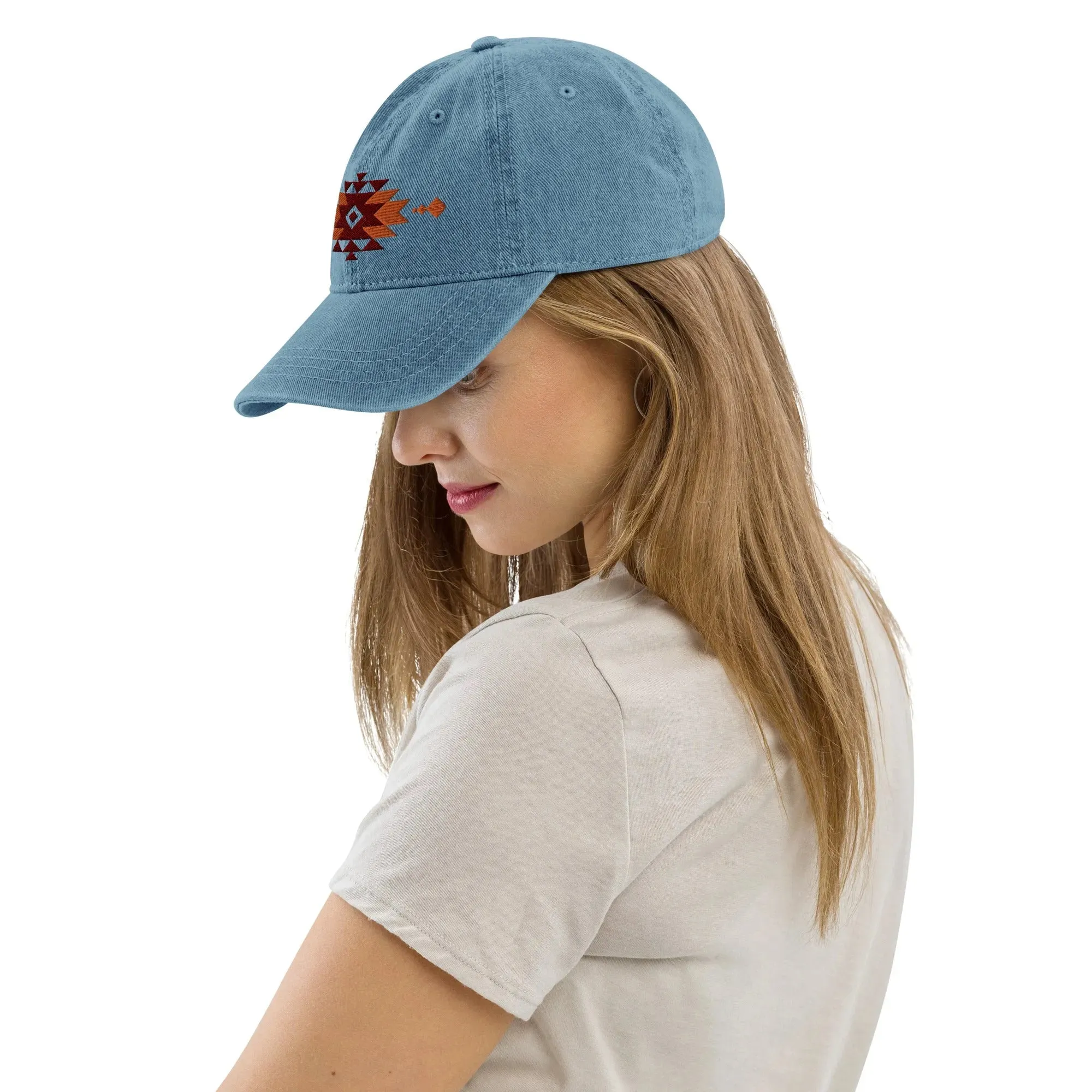Southwestern Embroidered Denim Dad Hat