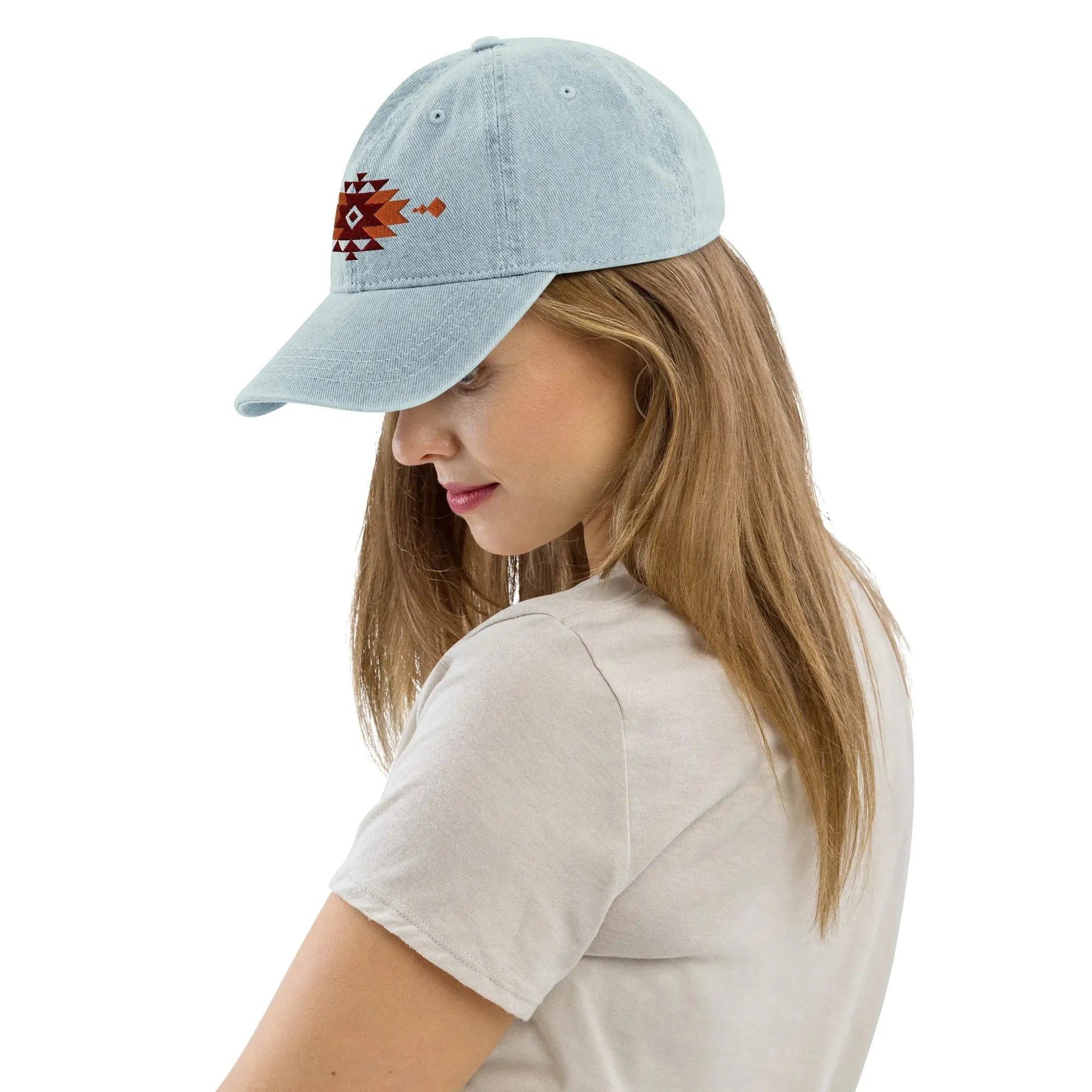 Southwestern Embroidered Denim Dad Hat
