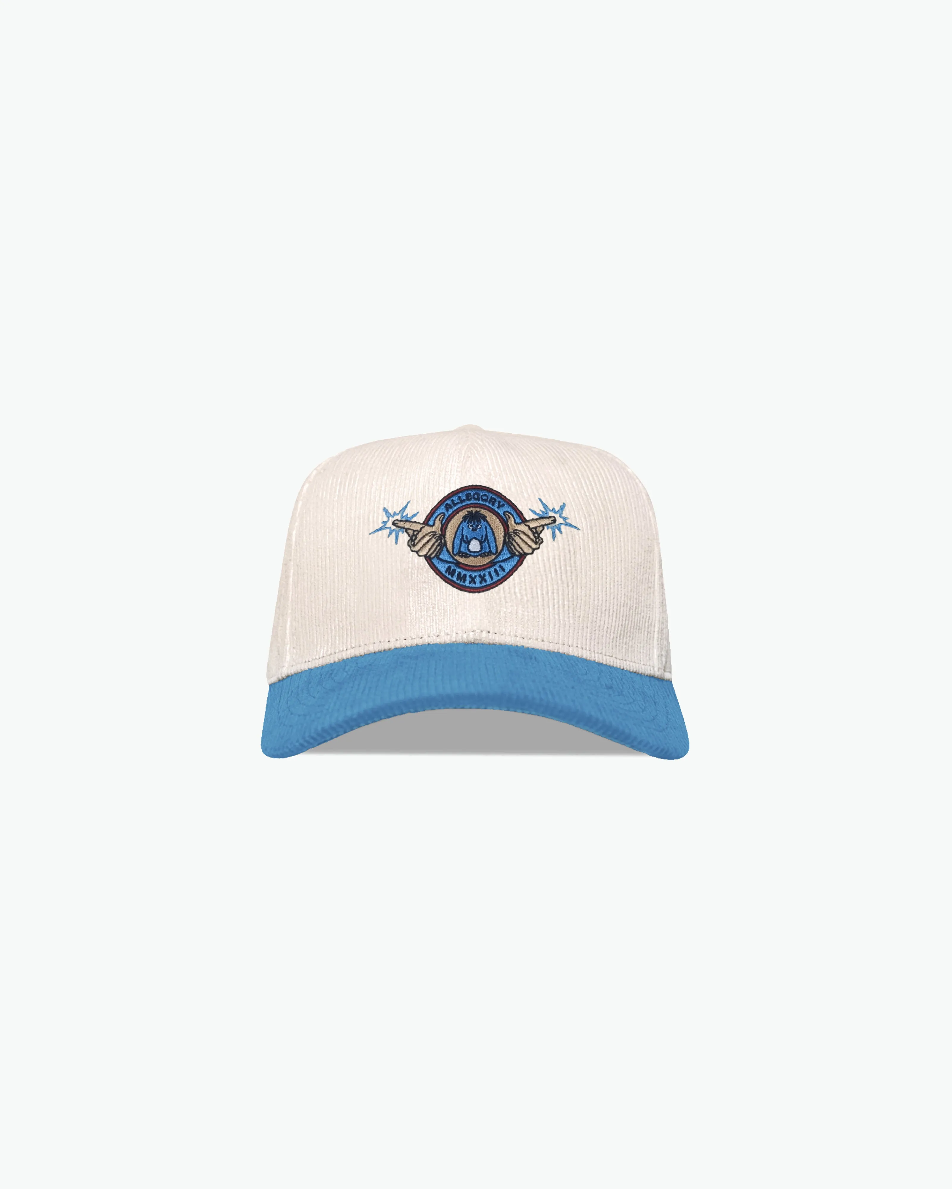 Spirit Detective's Premium Corduroy Hat / Cream / Electric Blue