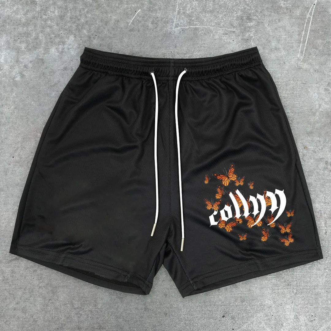 Trendy Butterfly Print Hip Hop Street Shorts