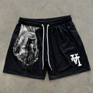 Trendy Sculpture Print Shorts