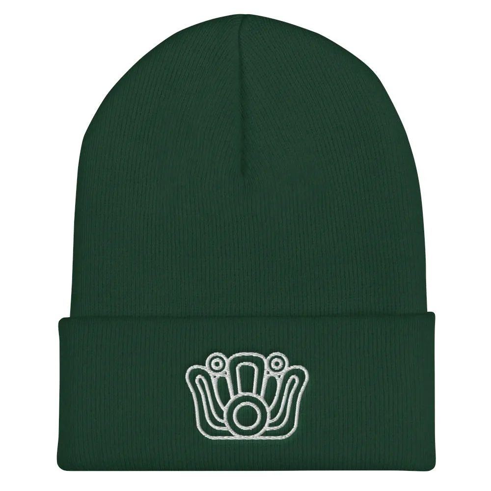 Xochitl (Flower) - Embroidered Cuffed Beanie